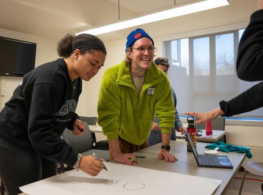 Photo of students in class.