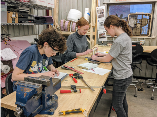 Student working on projects in campus MakerSpace