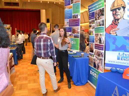 CEE Career fair - student talking with recruiter