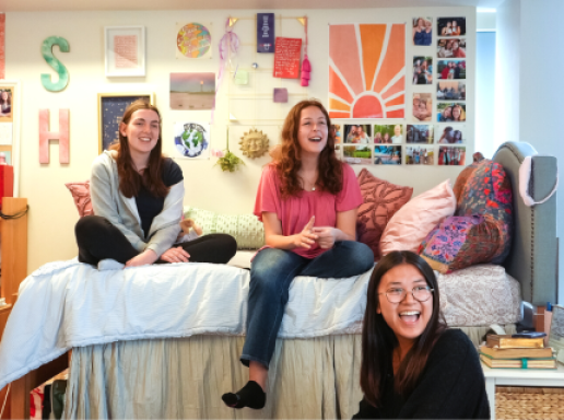 Students in a first year dorm