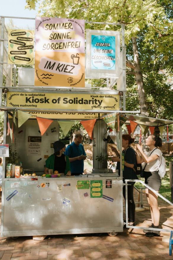 Hannah at the Kiosk of Solidarity