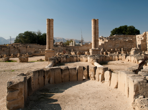 Ruins of an ancient city that have been preserved. 